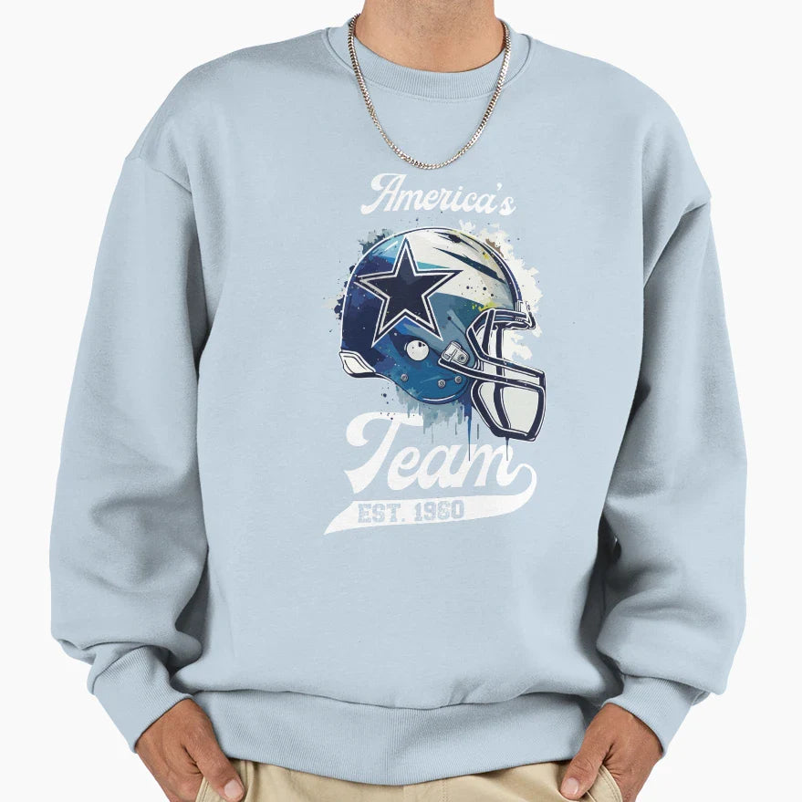Cowboys Helmet Americas Team Sweatshirt - Novelty Apparel Unisex