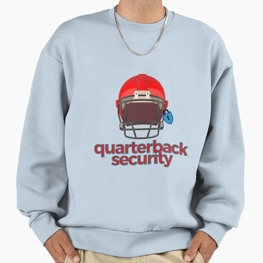 Quarterback Security Helmet Sweatshirt - Unique Graphic for Adults