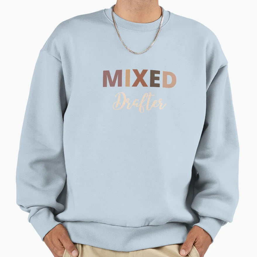 Mixed Race Drafter Sweatshirt - Graphic Print for Adults