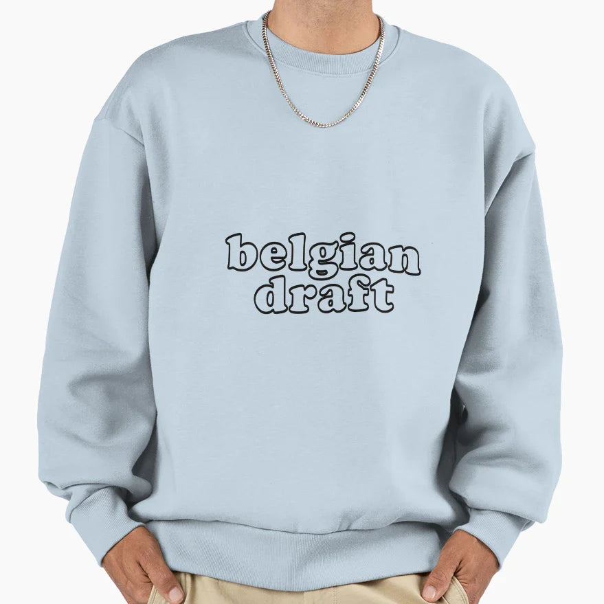 Belgian Draft Bubble Letters Sweatshirt - Trendy Graphic Men Women