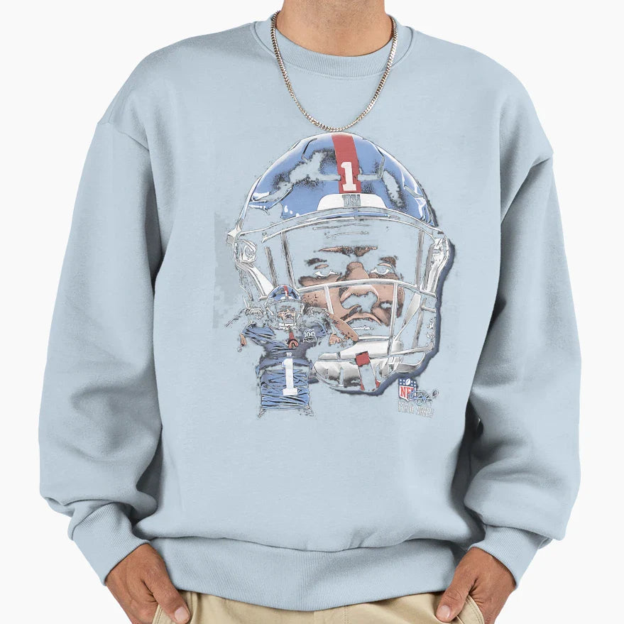 Malik Nabers New York G Helmet Sweatshirt - Trendy Graphic Unisex