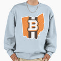B Browns Along Ohio Map Sweatshirt - Fun Novelty Design Men Women