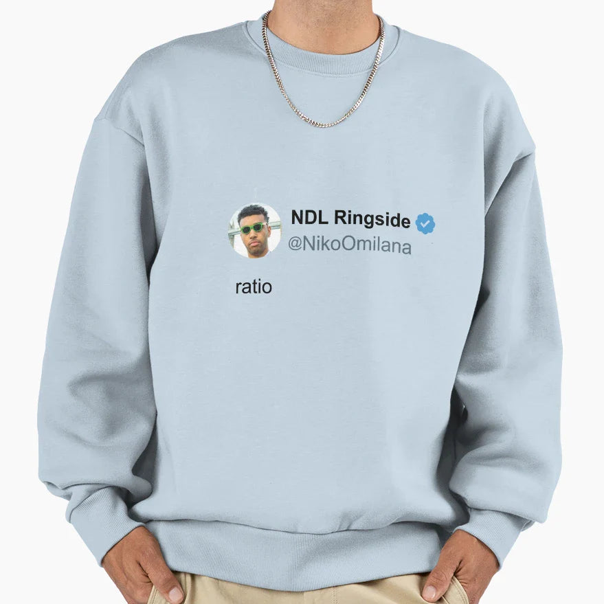 Niko Ratio Tweet Sweatshirt - Custom Art Print for Adults