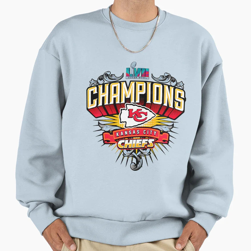 Kansas Champions Chiefs Lvii Sweatshirt - Streetwear Style Unisex