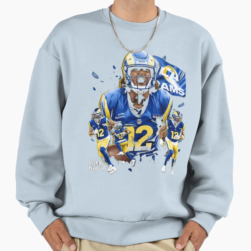 Puka Nacua Los Angeles R Flag Sweatshirt - Unique Graphic Men Women