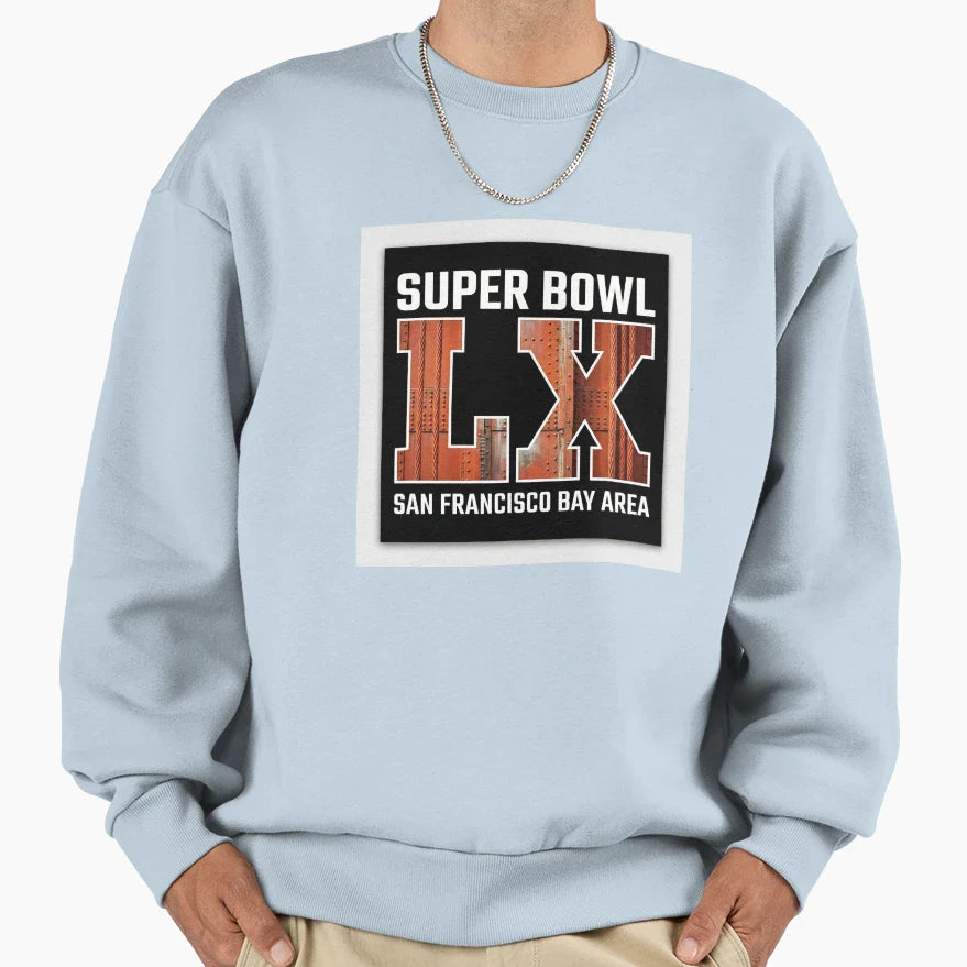 Lx Golden Gate Bay Area Football Sweatshirt - Fun Novelty Design Unisex