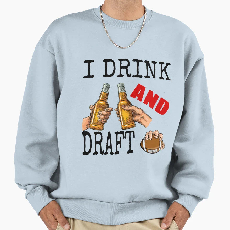 I Drink And Draft T-Shirt - Custom Art Print for Adults
