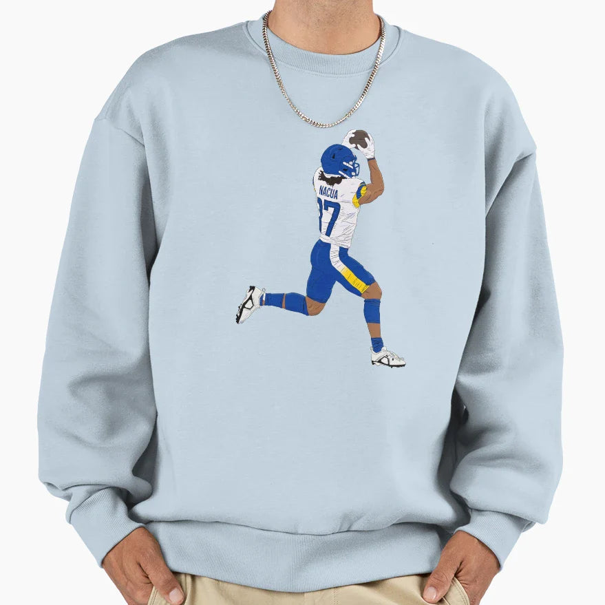 Puka Nacua Leaping Catch Sweatshirt - Aesthetic Graphic Unisex