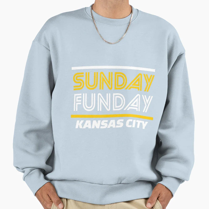Kc Sunday Funday Kansas City Kc Sweatshirt - Fun Novelty Design Men Women