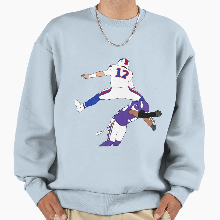 Buffalo Bills JA Hurdle Sweatshirt - Fun Novelty Design for Adults