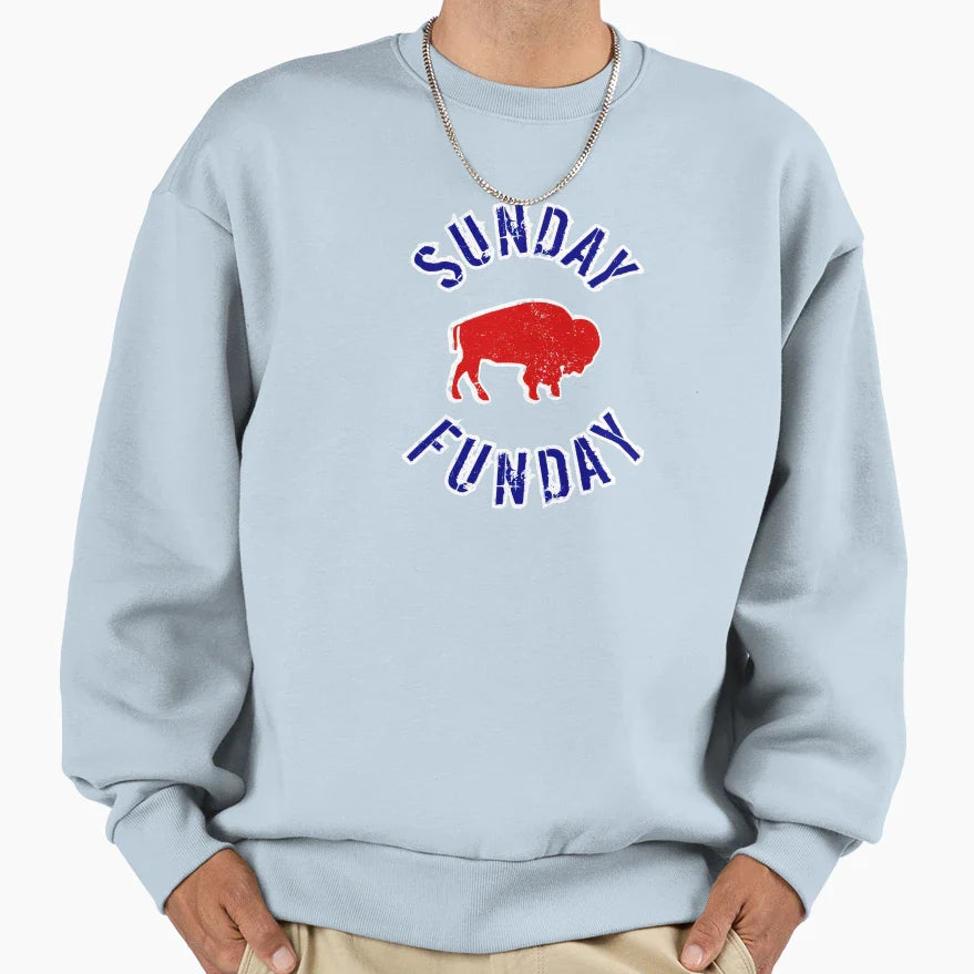 Buffalo Football Sunday Funday Sweatshirt - Unique Graphic Unisex