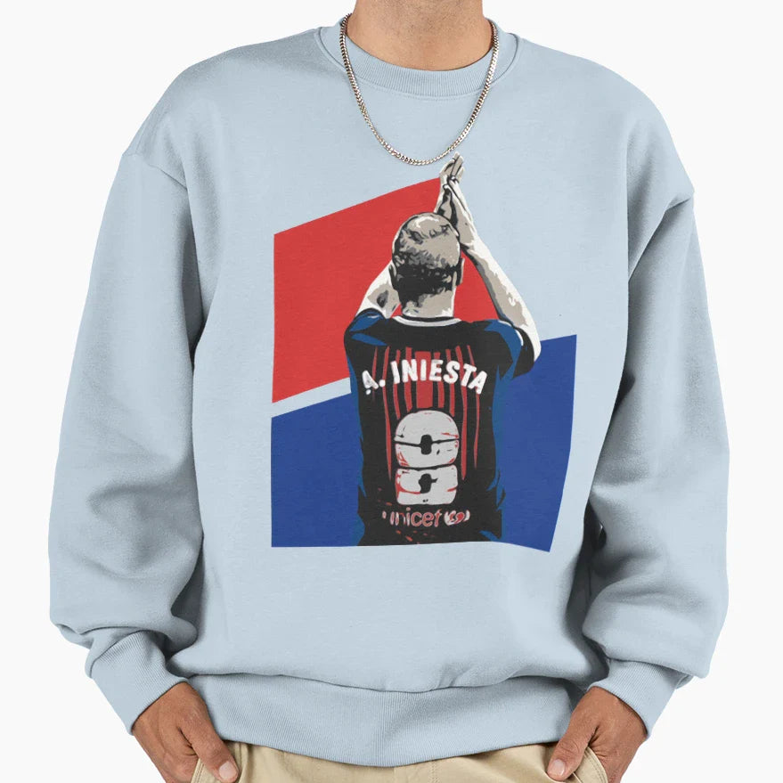Andres Iniesta Colorful Pop Art Sweatshirt - Streetwear Style Unisex