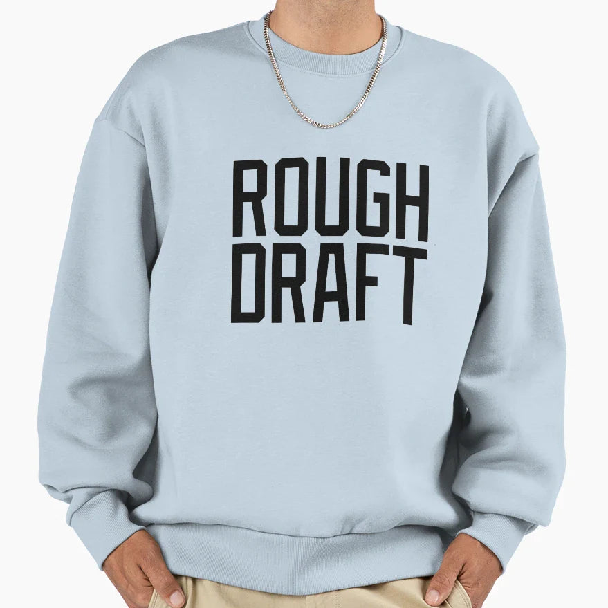 Rough Draft Black Bold Sweatshirt - Graphic Print for Adults