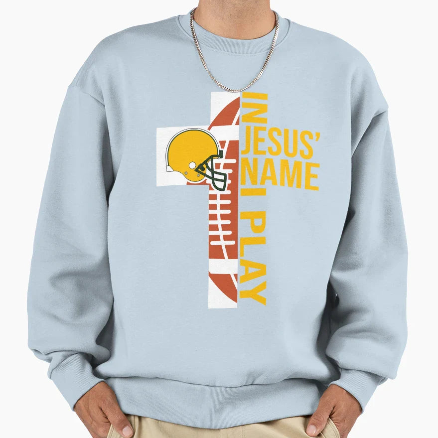 Jesus Name I Play Music Sports Christian Sweatshirt - Graphic Print Unisex