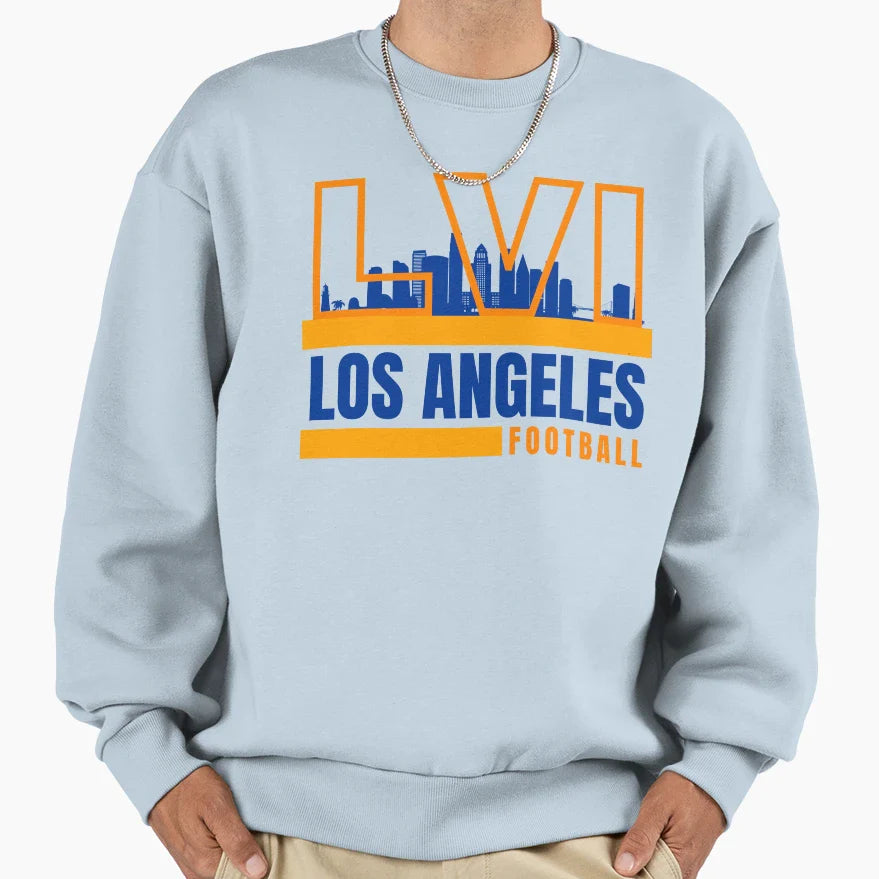 Los Angeles Football Yellow Blue Sweatshirt - Custom Art Print for Adults