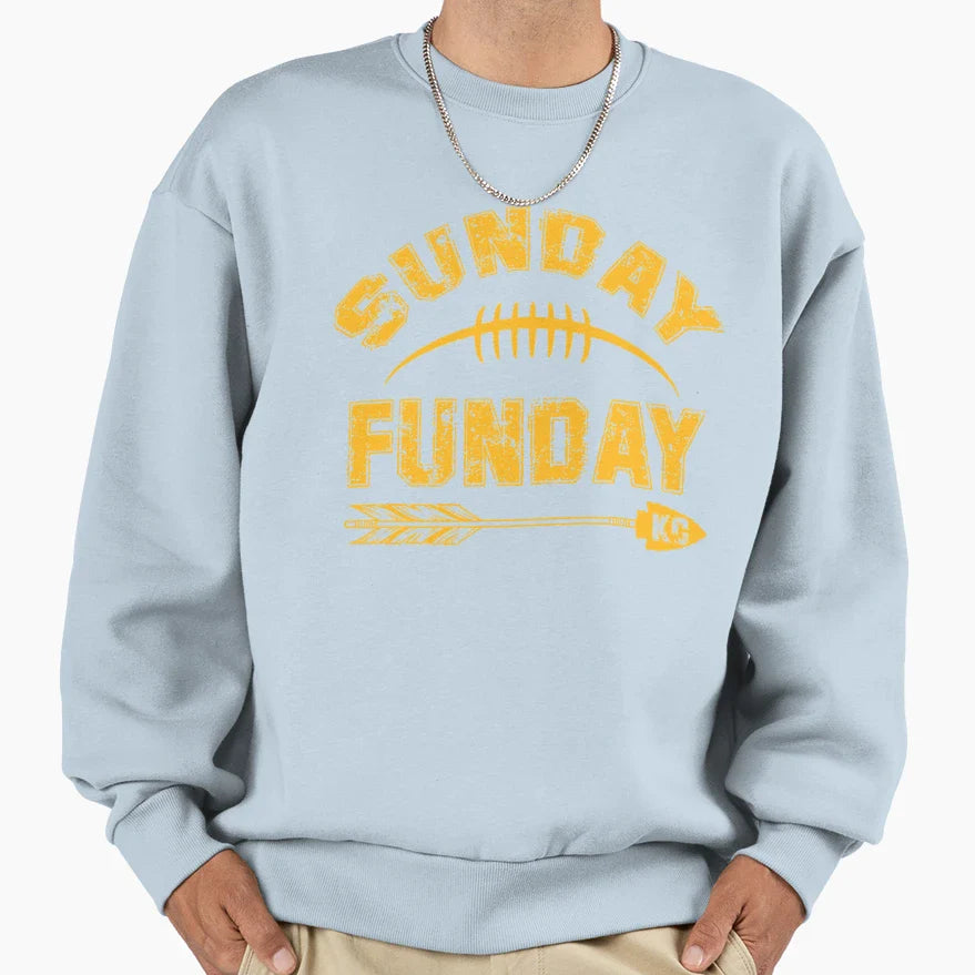 Sunday Funday Kc Sweatshirt - Fun Novelty Design for Adults