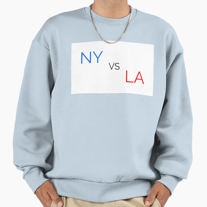 New York Vs Los Angeles Sweatshirt - Casual Everyday Wear for Adults