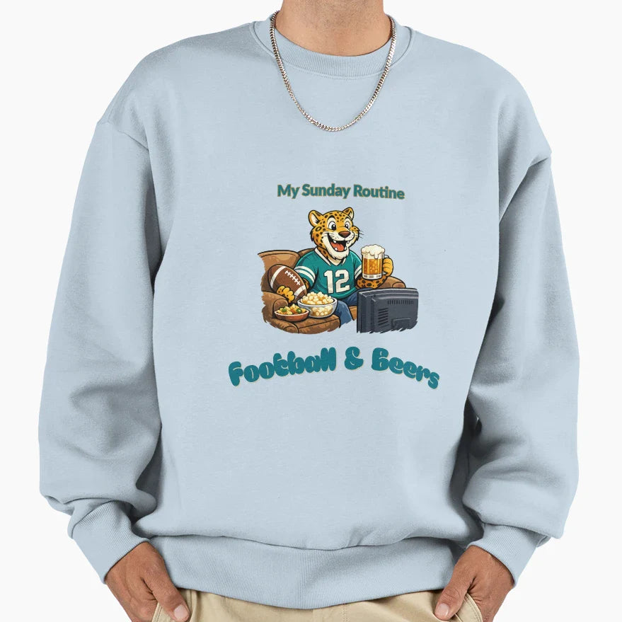 Jacksonville Jaguars Sunday Routine T-Shirt - Novelty Apparel for Adults