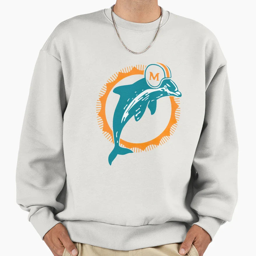 Dolphins Sweatshirt - Minimalist Print Men Women