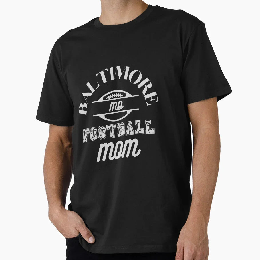 Baltimore Md Football Mom T-Shirt - Unique Graphic Unisex
