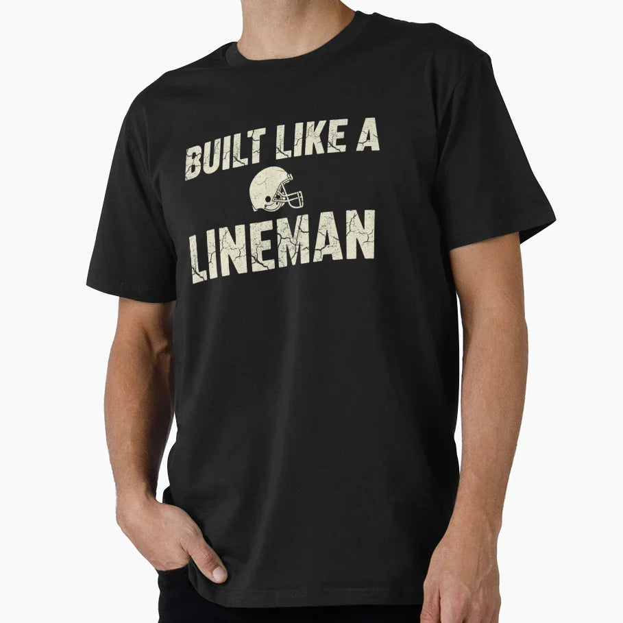 Built Like Lineman Football Strength T-Shirt - Aesthetic Graphic for Adults