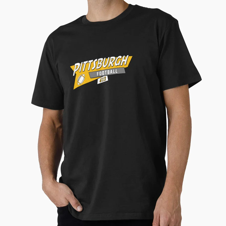 Pittsburgh 90S Football T-Shirt - Minimalist Print Men Women
