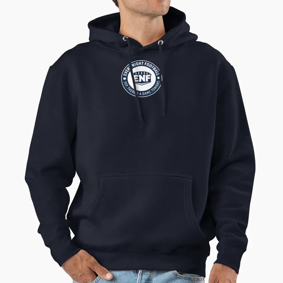 Every Night Football Circular Slogan Hoodie - Trendy Graphic Men Women
