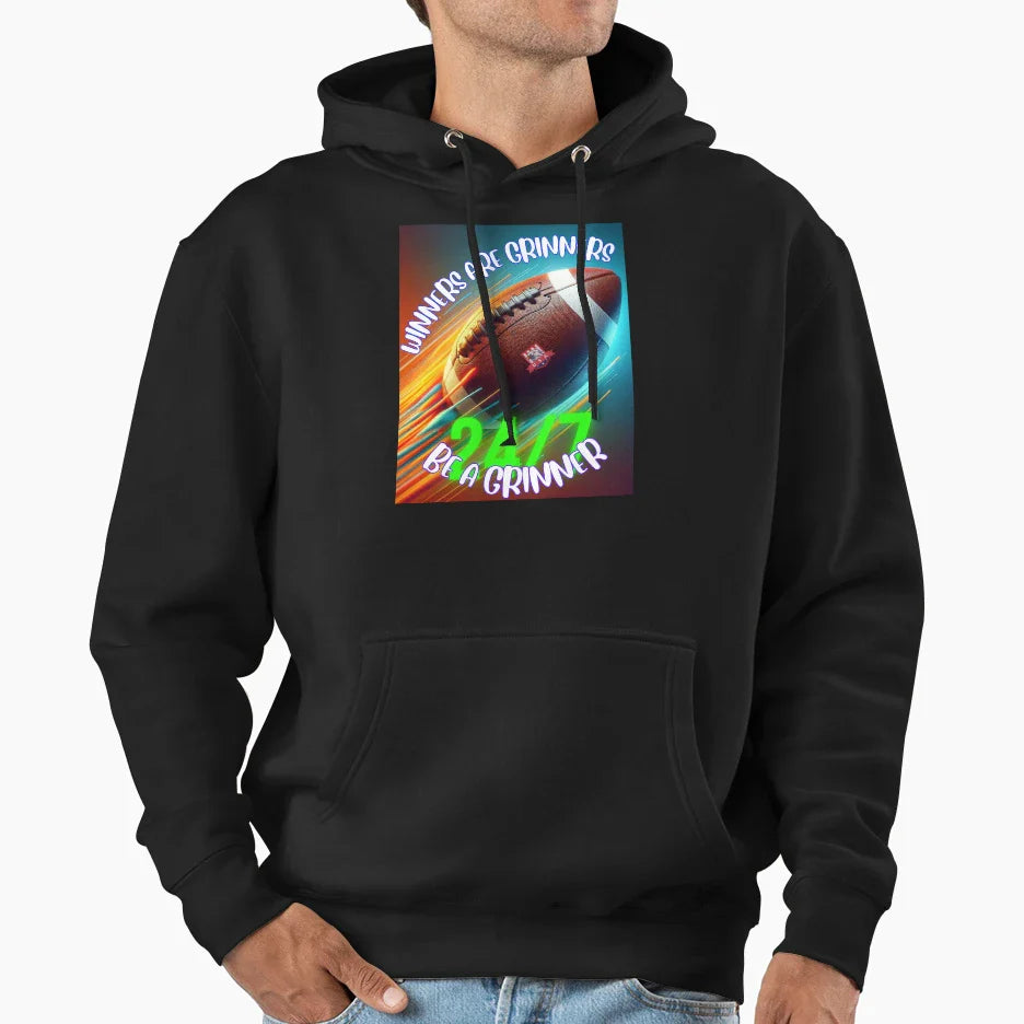 American Football Winners Are Grinners Hoodie - Unique Graphic Unisex