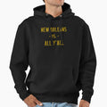 New Orleans Vs All Yall Sports Weathered Hoodie - Graphic Print for Adults