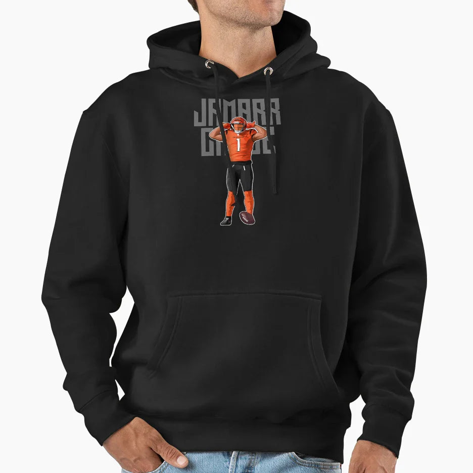 Jamarr Chase Power Celebration 1 Bold Hoodie - Minimalist Print for Adults