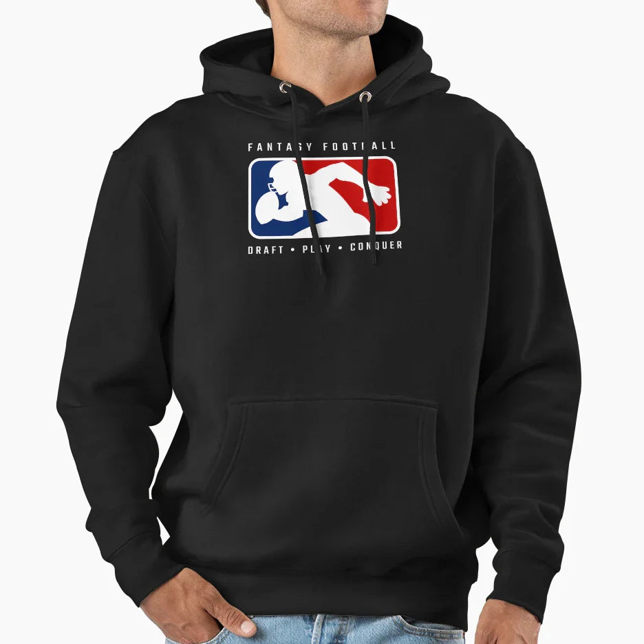 Fantasy Football Draft Play Conquer Hoodie - Novelty Apparel Unisex