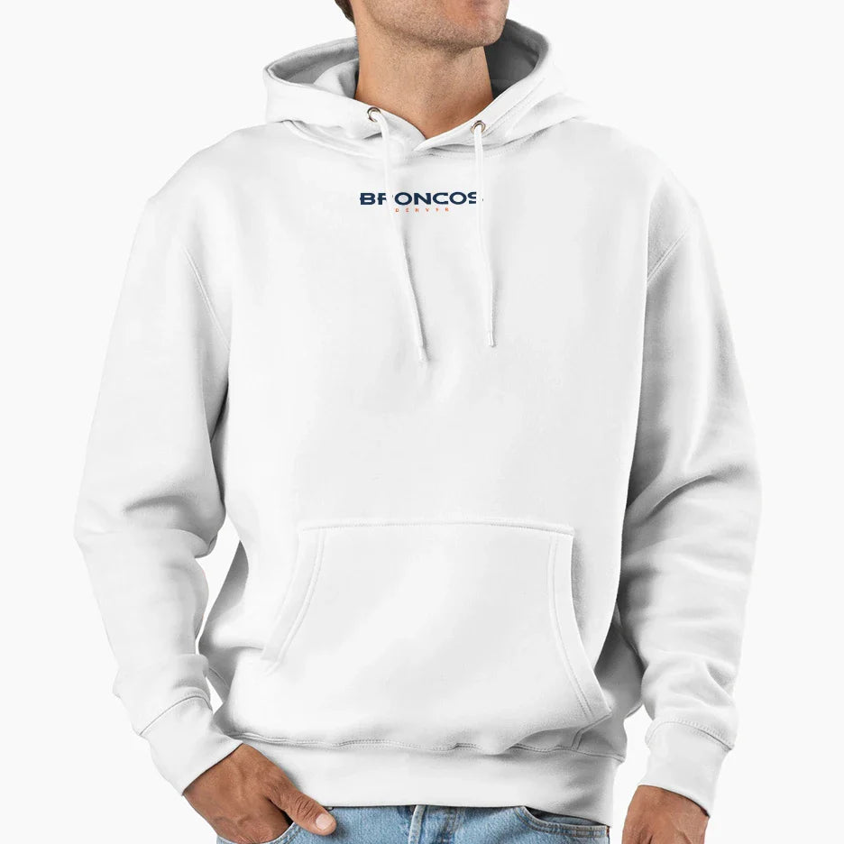 Broncos Wordmark Hoodie - Minimalist Print for Adults