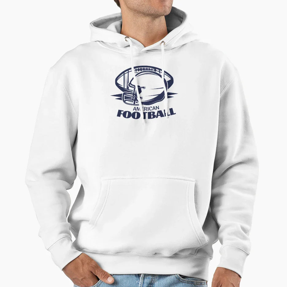 American Football Helmet And Ball Sports Hoodie - Custom Art Print Unisex