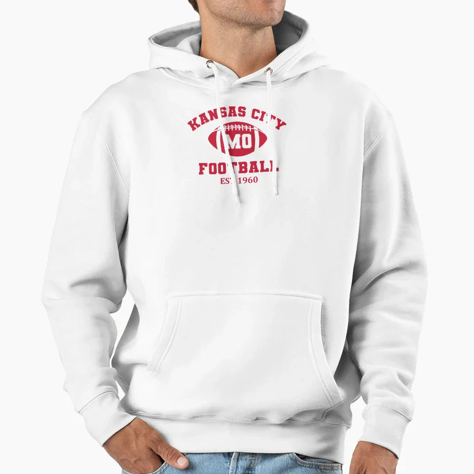 Kansas City Football Est 1960 Hoodie - Novelty Apparel for Adults
