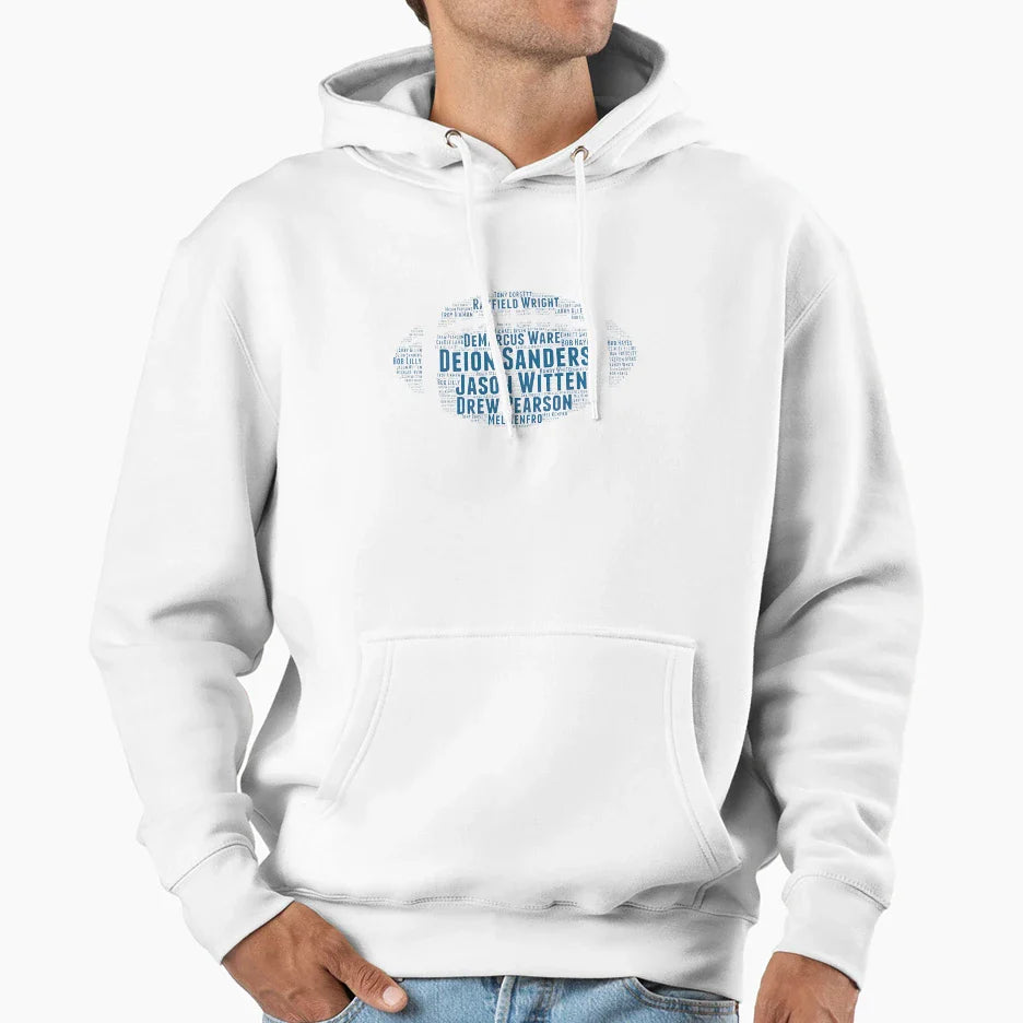Football Legends Word Art Hoodie - Novelty Apparel Men Women