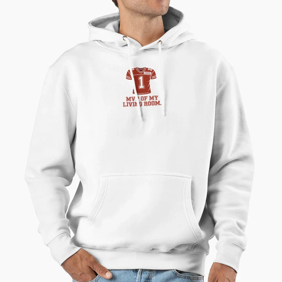 Living Room Mvp Football Jersey Hoodie - Novelty Apparel Unisex