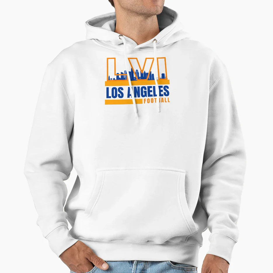 Los Angeles Football Yellow Blue Hoodie - Fun Novelty Design Men Women