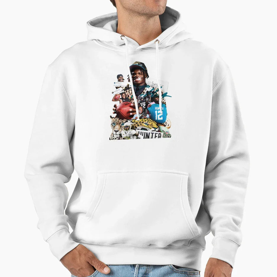 Travis Hunter Hoodie - Minimalist Print for Adults