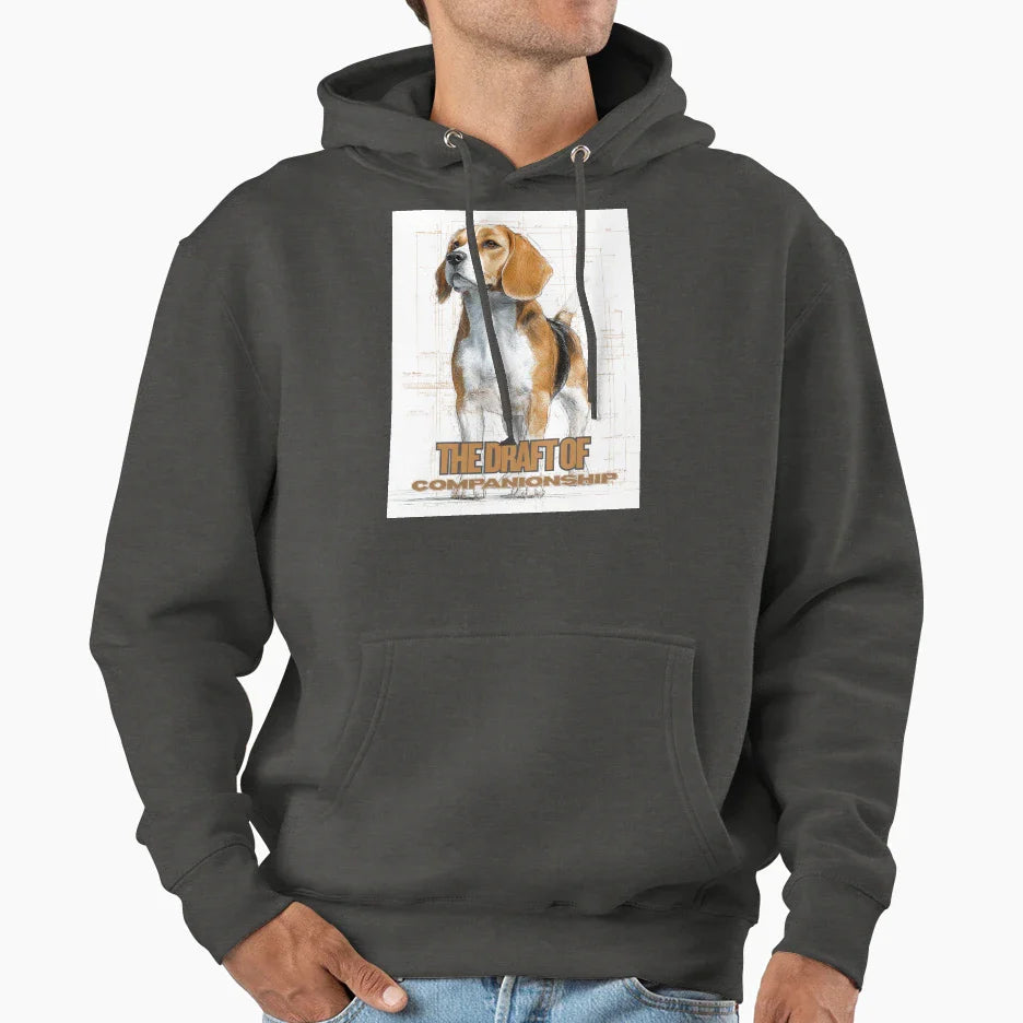 Blueprint Digital Art Hoodie - Minimalist Print for Adults