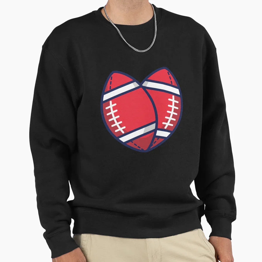 American Football Sports Love Sweatshirt - Aesthetic Graphic for Adults
