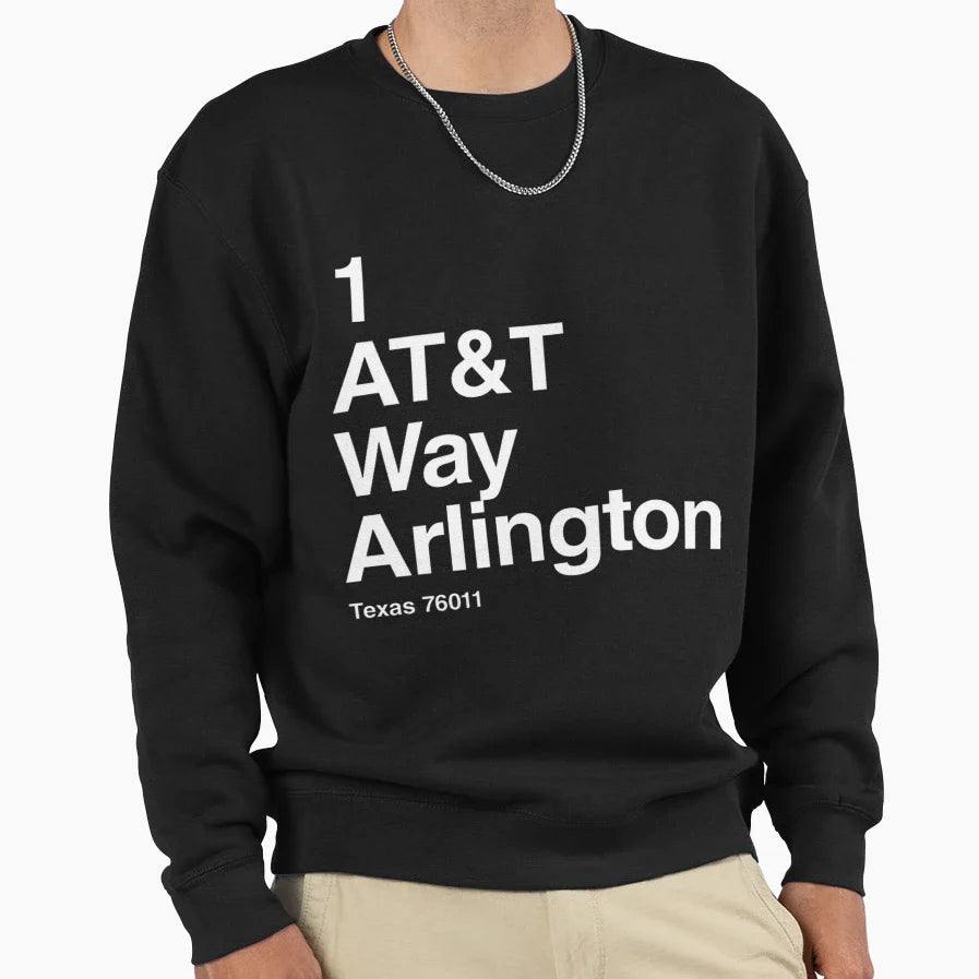 T Stadium Arlington Texas Football Way Sweatshirt - Minimalist Print Unisex
