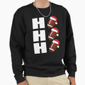 Ho Ho Ho Santa Hats Funny Football Sweatshirt - Trendy Graphic Unisex