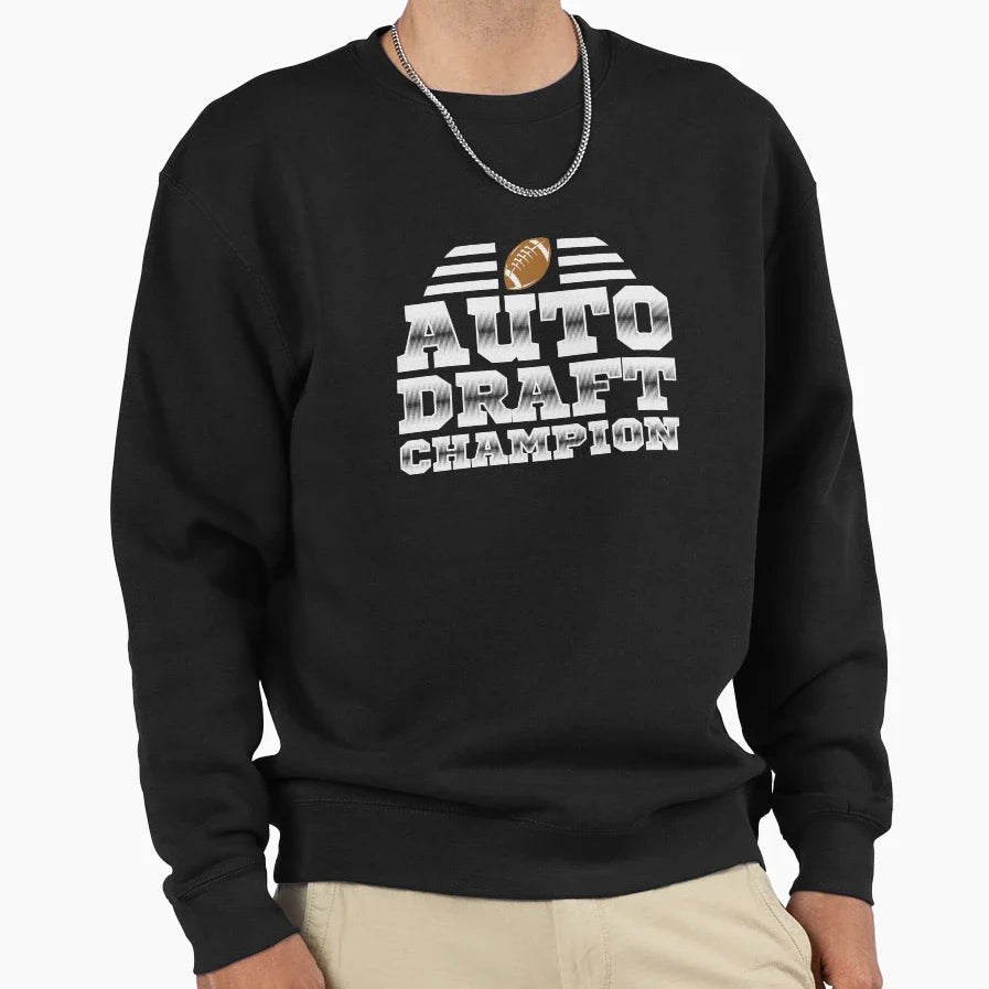 Auto Draft Champion Fantasy Football Sweatshirt - Unique Graphic Unisex