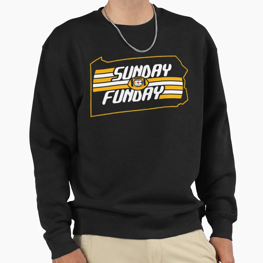 Pittsburgh Pro Football Sunday Fun Fan Sweatshirt - Trendy Graphic Unisex