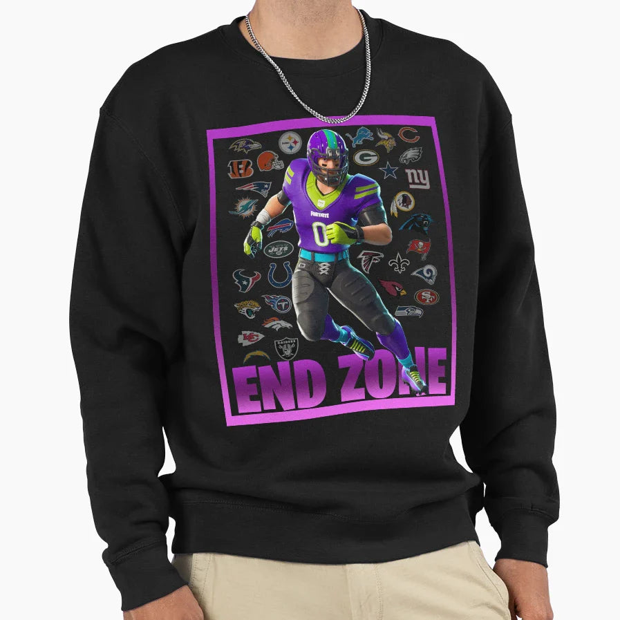 End Zone Sweatshirt - Custom Art Print Unisex