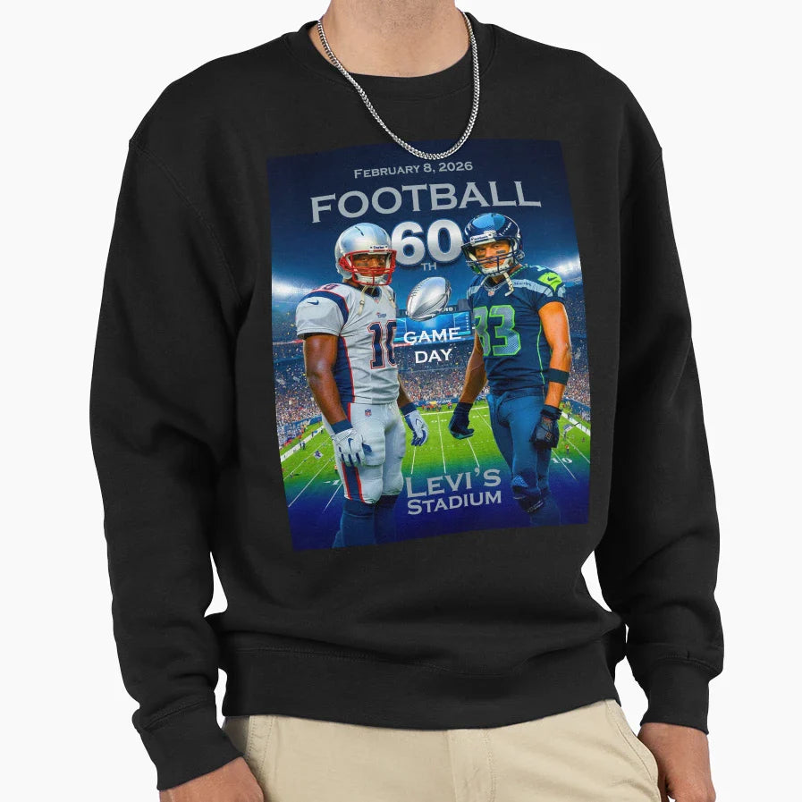 Super Bowl Lx Football Championship Sweatshirt - Trendy Graphic Unisex