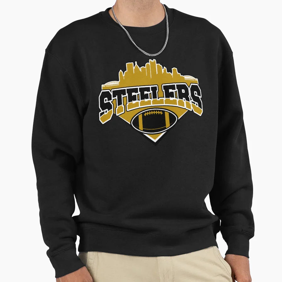 Steelers Football Skyline Football Sweatshirt - Novelty Apparel for Adults