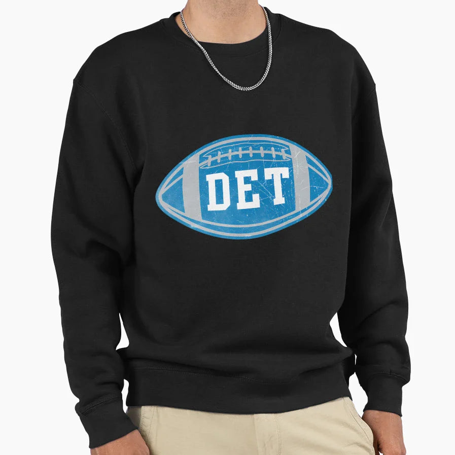 Detroit Football Throwback Sweatshirt - Custom Art Print Unisex