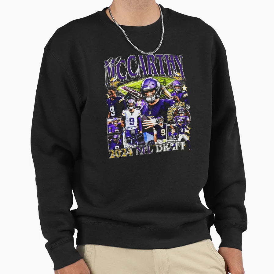 J J Mccarthy Bootleg Sweatshirt - Aesthetic Graphic for Adults