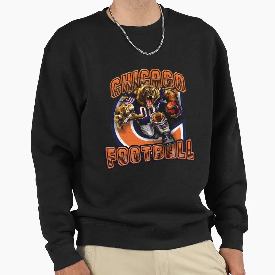 Chicago Football Sweatshirt - Trendy Graphic Unisex